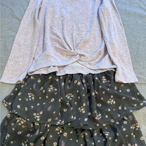 Carters Big Kid Outfit  - Size 6x - Long Sleeve Blouse With Matching Skirt